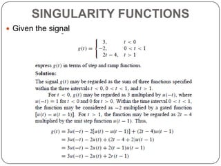 Singularity Fcunction Ramp Circuit theory 1 finals | PPTX