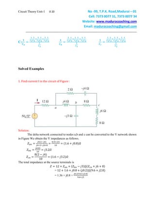 Circuit Theory Math Example Fundamentals of Electric Circuit Theory: Concepts and Components | PDF