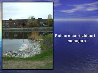 Poluare cu reziduuri
      menajere
 