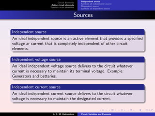 Circuit variables and elements | PDF