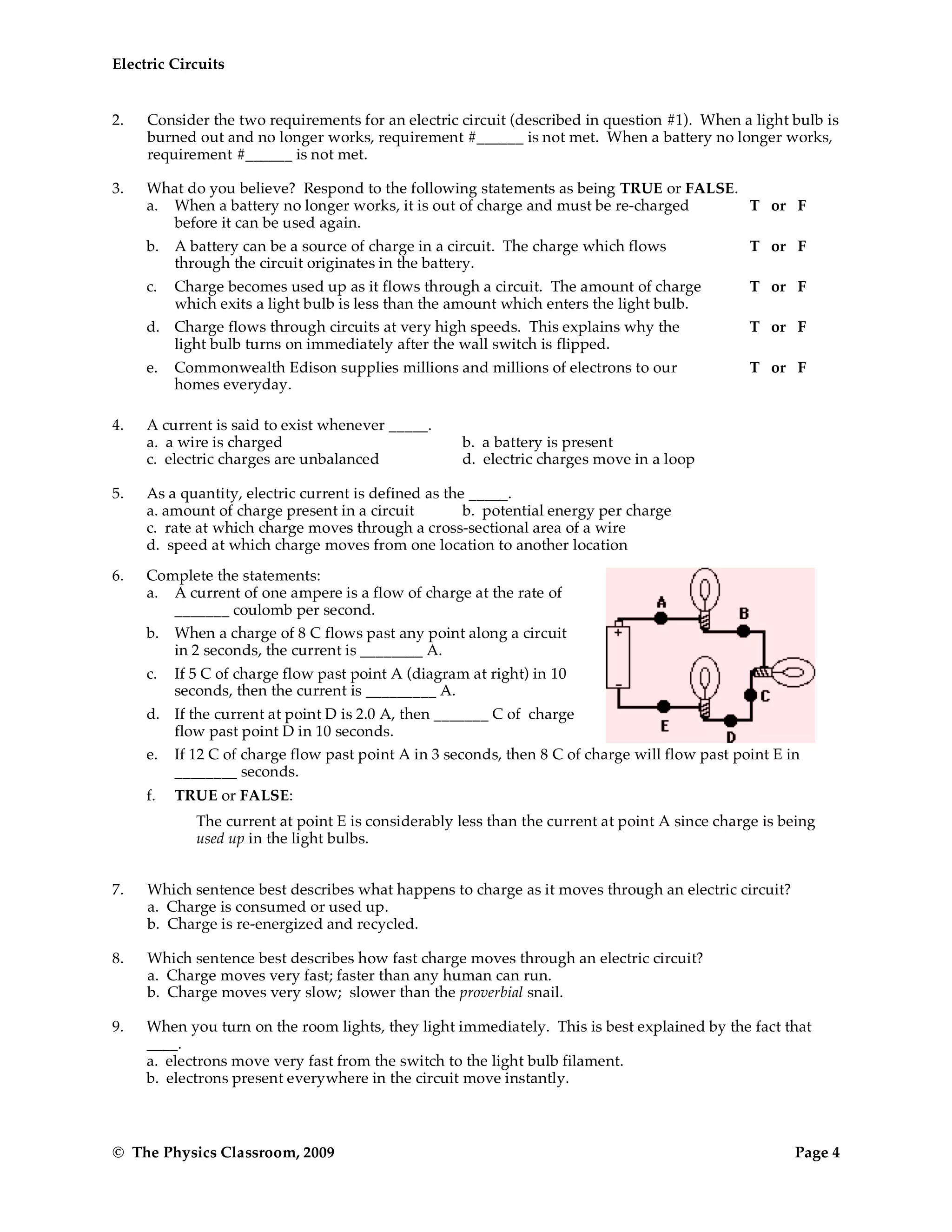 Circuit worksheets | PDF | Physics | Science
