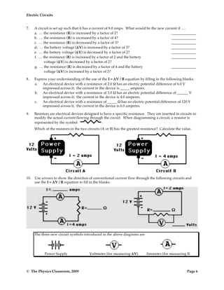 Circuit worksheets