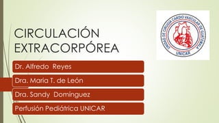 CIRCULACIÓN
EXTRACORPÓREA
Dr. Alfredo Reyes
Dra. Maria T. de León
Dra. Sandy Domínguez
Perfusión Pediátrica UNICAR
 