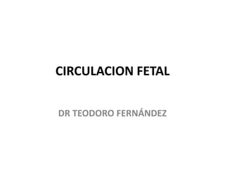 CIRCULACION FETAL
DR TEODORO FERNÁNDEZ
 