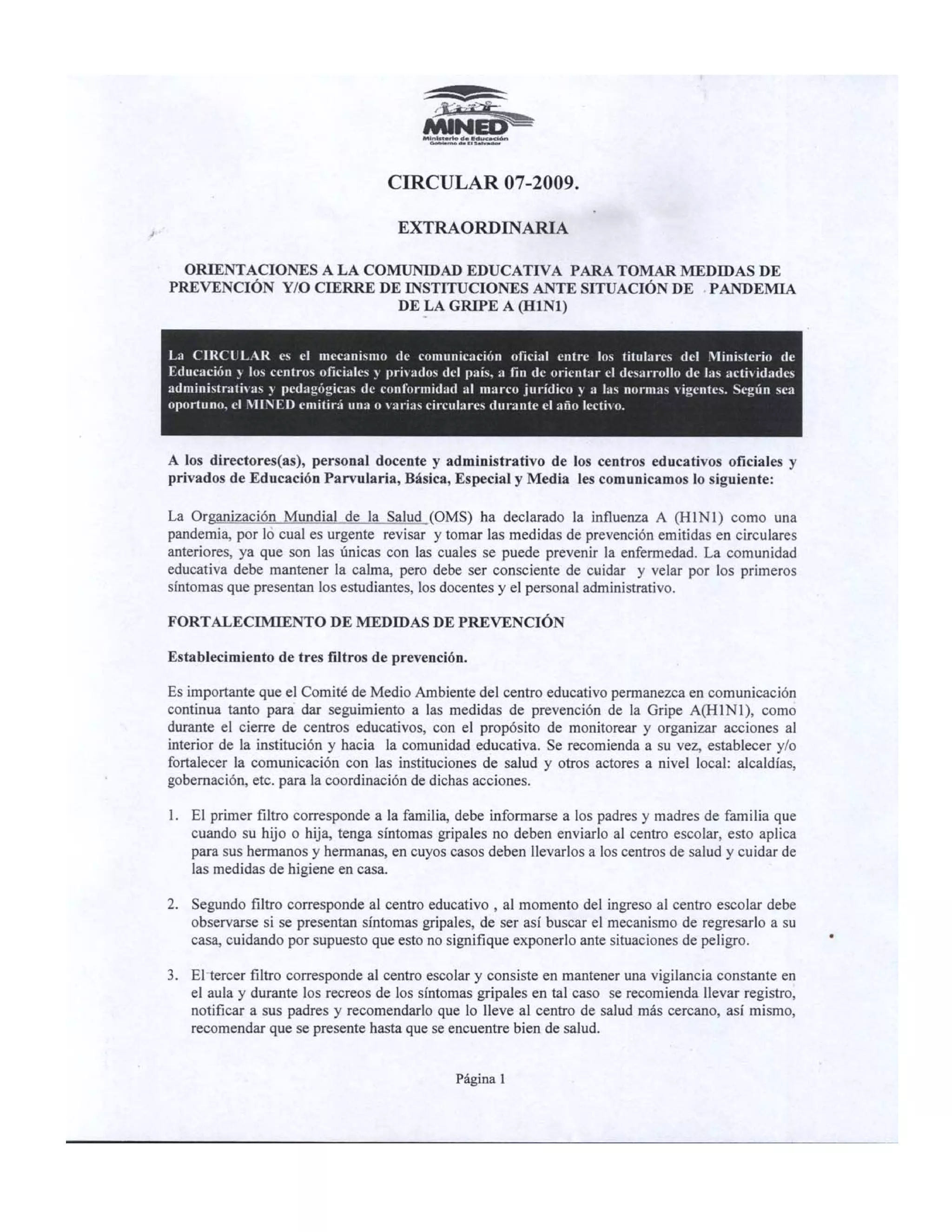 Circular 07 2009 Extraordinaria 0 | PDF