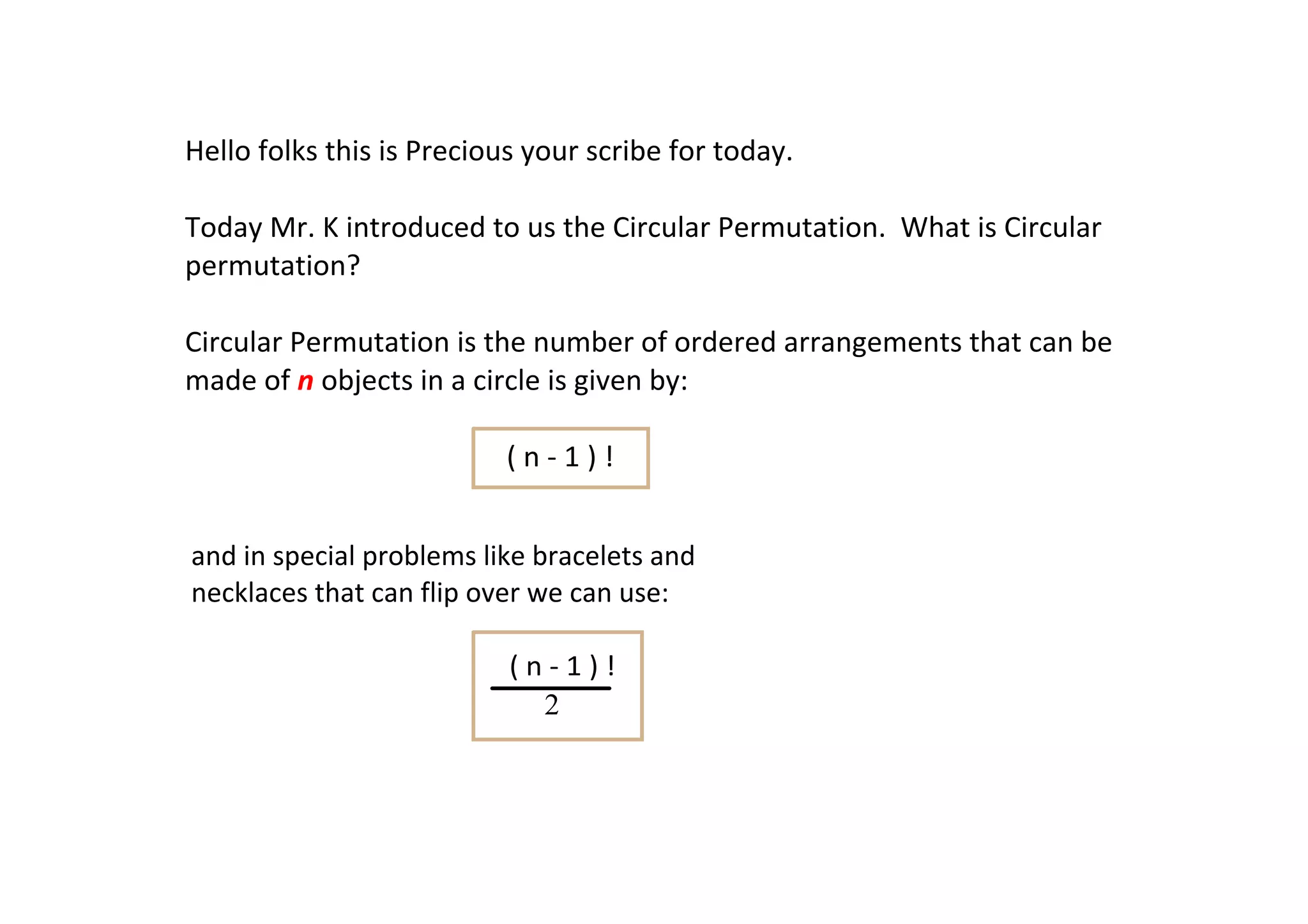 Circular Permutation | PPT