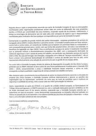 Circular APAVT - greve - controladores aéreos