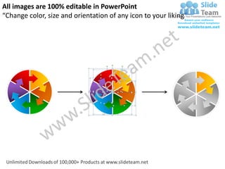Circular arrows pointer 6 stages powerpoint templates 0712 | PDF