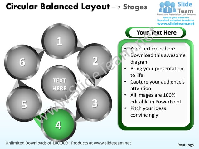 Circular balanced layout 7 stages powerpoint templates 0712 | PPT
