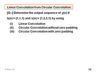 circular convolution and Linear convolution | PDF