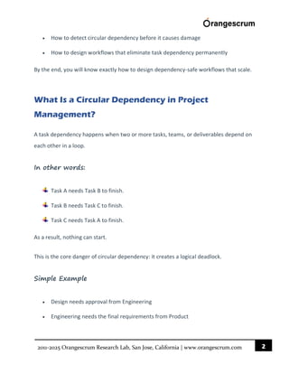 Circular Dependency vs Linear Dependency in Project Workflows | PDF