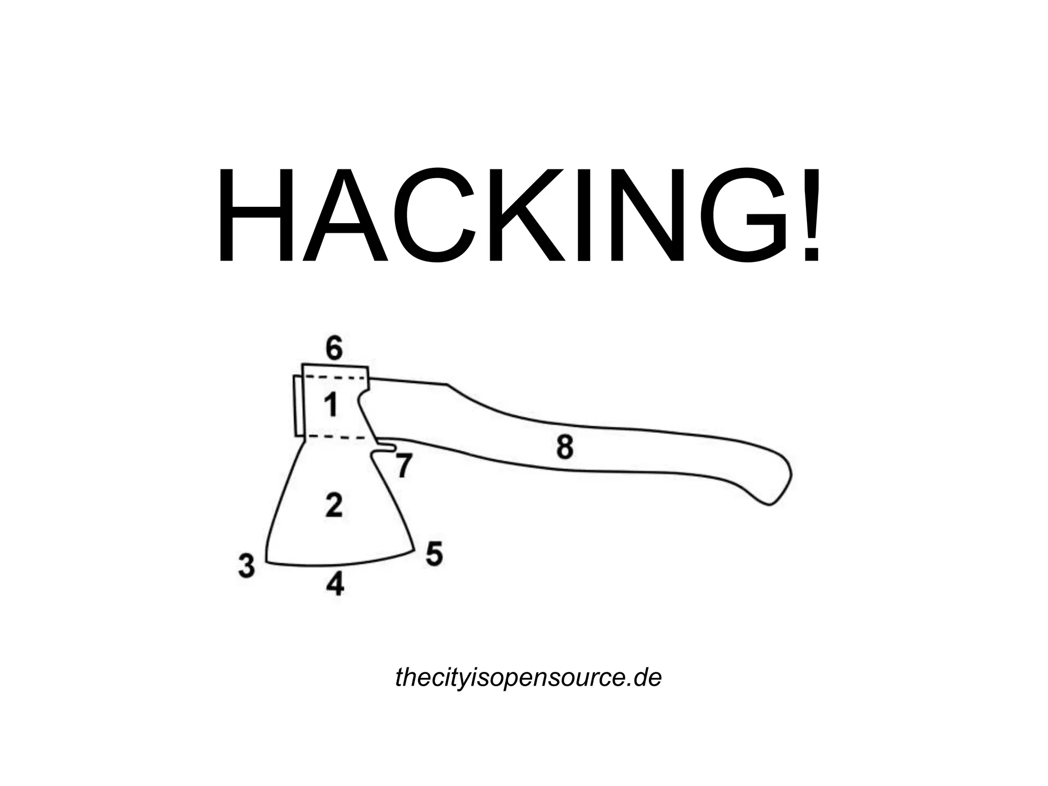 HACKING!
Ss
thecityisopensource.de
 