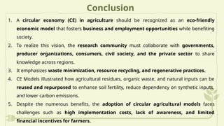 Strategies for Advancing Circular Economy in Sustainable Agriculture | PPTX