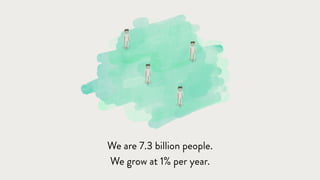 We are 7.3 billion people.
We grow at 1% per year.
 