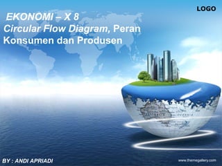 LOGO
www.themegallery.com
EKONOMI – X 8
Circular Flow Diagram, Peran
Konsumen dan Produsen
BY : ANDI APRIADI
 