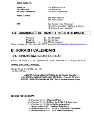 Circular informativa nº 3 llibre blau curs 2011 2012