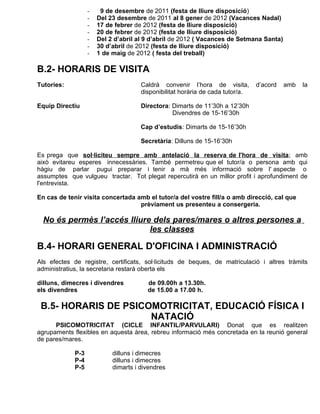 Circular informativa nº 3 llibre blau curs 2011 2012