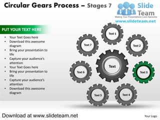 Circular interconnected gear pieces smart arts process stages 7 ...