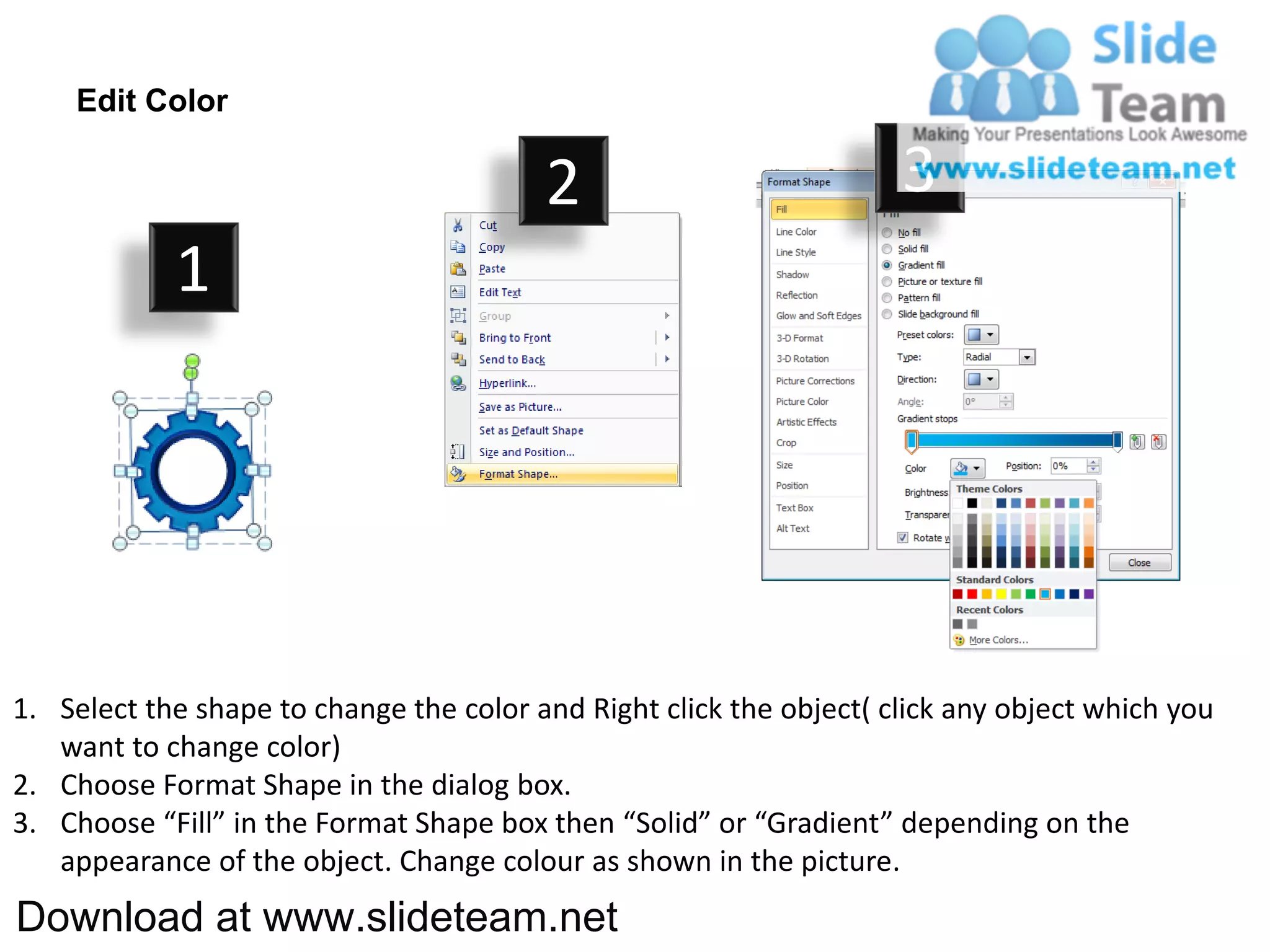 Circular interconnected gear pieces smart arts process stages 8 ...