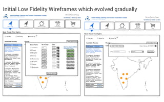 Initial Low Fidelity Wireframes which evolved gradually

 