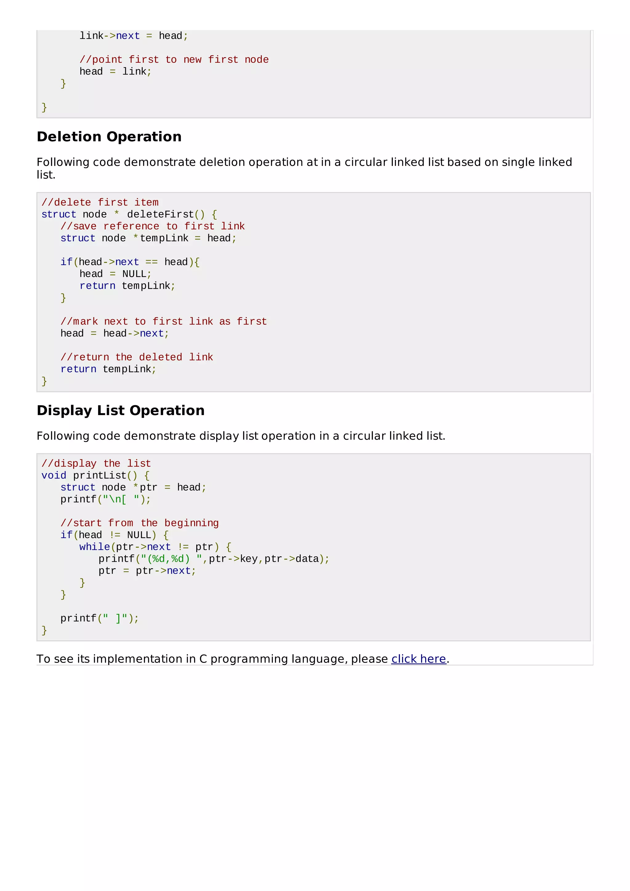 Circular linked list | PDF