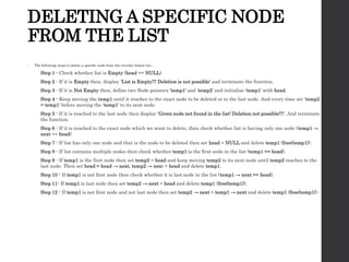 Circular linked list | PPTX | Programming Languages | Computing