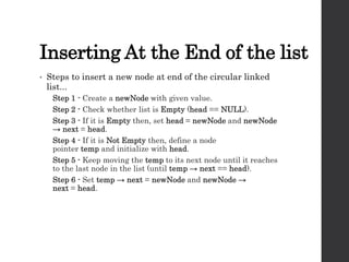Circular linked list | PPTX