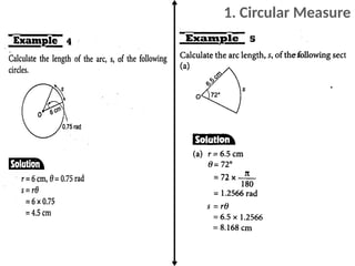 Circular Measure Engineering Math form 5 chapter 1 : circular measures.pptx