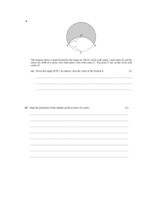 Add Math Cicular Measure Kbat Question AS LEVEL MATHEMATICS CIRCULAR MEASURES QUESTIONS 3.pdf