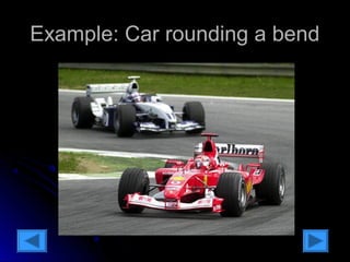 EExxaammppllee:: CCaarr rroouunnddiinngg aa bbeenndd 
 