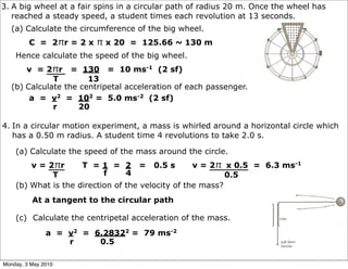Circular Motion Assnt Answers | PPT