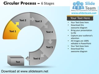 Circular process 6 stages powerpoint diagrams and powerpoint templates ...