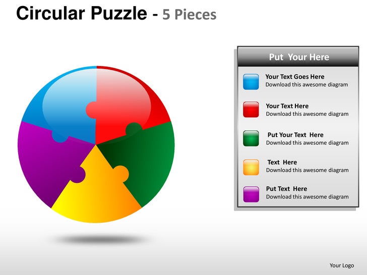 circular puzzle 5 pieces powerpoint presentation templates circular puzzle 5 pieces powerpoint presentation templates, Presentation templates