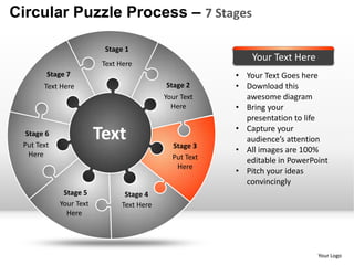 Circular puzzle 7 stages powerpoint presentation templates | PPTX