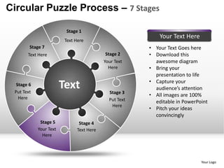 Circular puzzle 7 stages powerpoint presentation templates | PPTX
