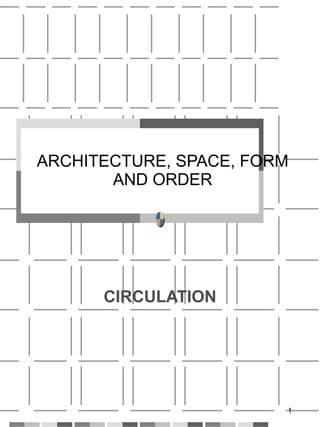 ARCHITECTURE, SPACE, FORM AND ORDER CIRCULATION 