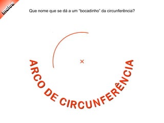 Que nome que se dá a um “bocadinho” da circunferência?
 