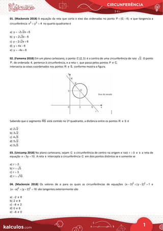 Geometria analítica - Circunferência