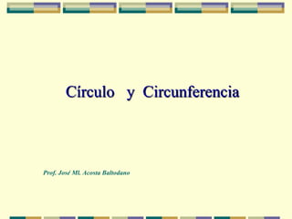Círculo y Circunferencia
Prof. José Ml. Acosta Baltodano
 