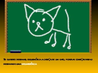 Se quiseres desenhar, esquemática a cabeça de um gato, poderias começar faze-lo desenhando uma  circunferência. 