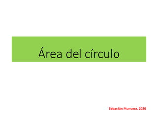 Área del círculo
Sebastián Munuera. 2020
 