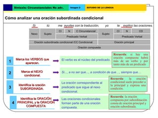 Marca los VERBOS que aparecen. Si  tú  me  ayudas con la traducción,  yo  te  explico las oraciones.  1 Predicado Verbal N...