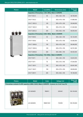 Circutor Price list 2015 - Hao Phuong Company | PDF