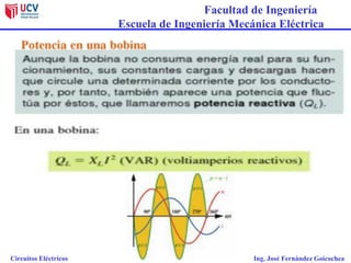 Facultad de Ingeniería
Escuela de Ingeniería Mecánica Eléctrica
Circuitos Eléctricos Ing. José Fernández Goicochea
 
