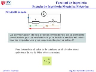 Facultad de Ingeniería
Escuela de Ingeniería Mecánica Eléctrica
Circuitos Eléctricos Ing. José Fernández Goicochea
 