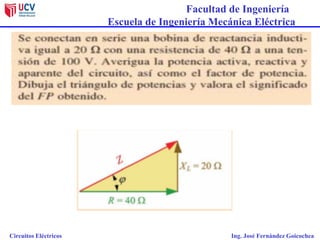 Facultad de Ingeniería
Escuela de Ingeniería Mecánica Eléctrica
Circuitos Eléctricos Ing. José Fernández Goicochea
 