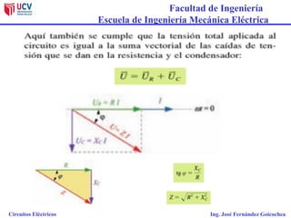 Facultad de Ingeniería
Escuela de Ingeniería Mecánica Eléctrica
Circuitos Eléctricos Ing. José Fernández Goicochea
 
