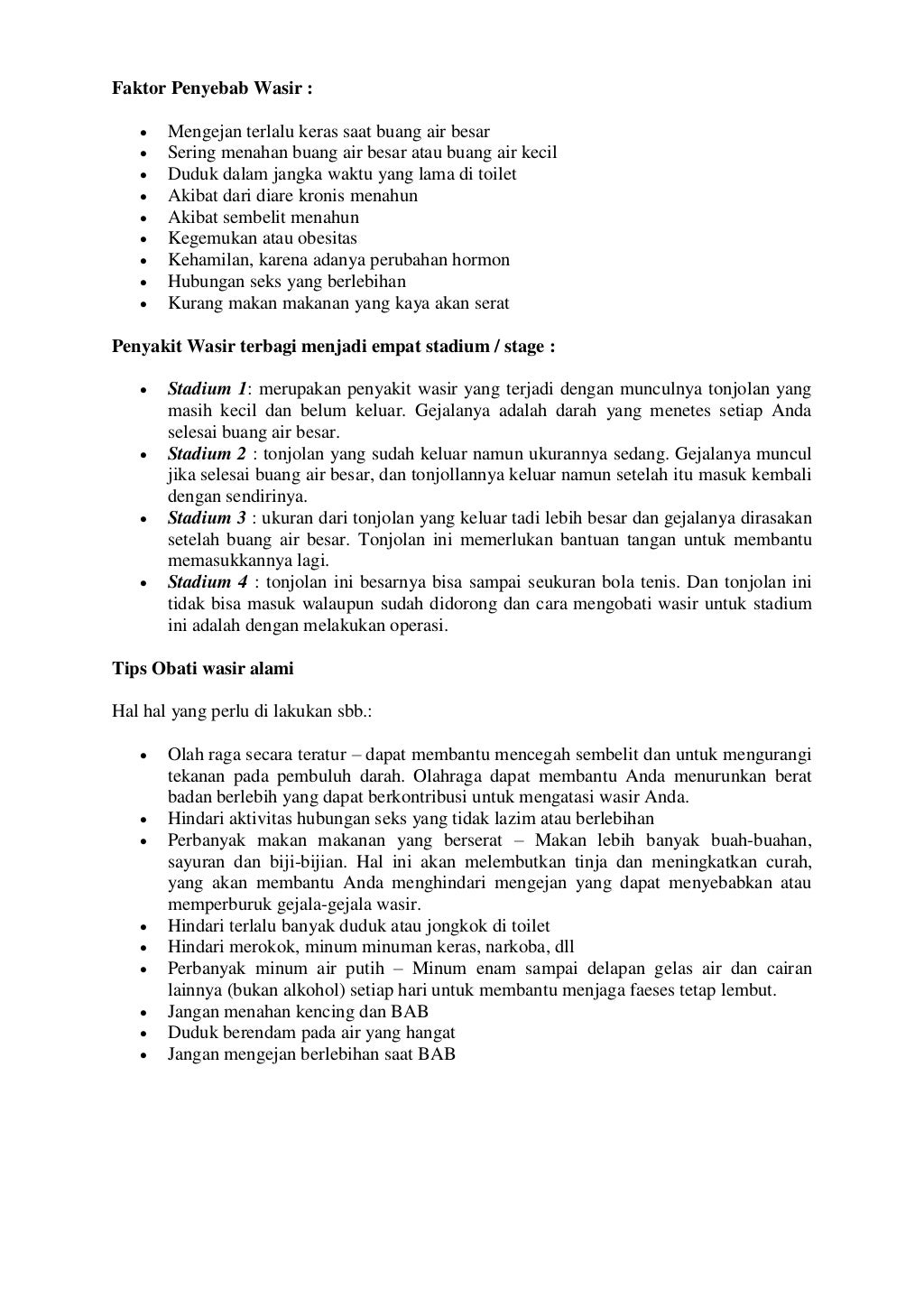 CiriCiri Ambeien Yang Sudah Sembuh