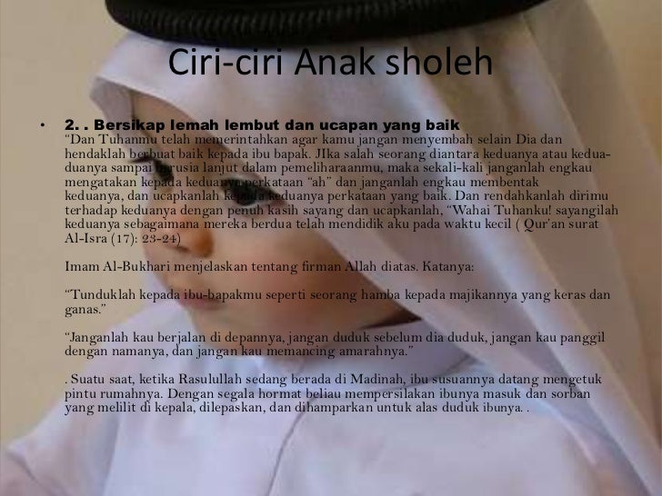 Ciri Ciri Anak Sholeh