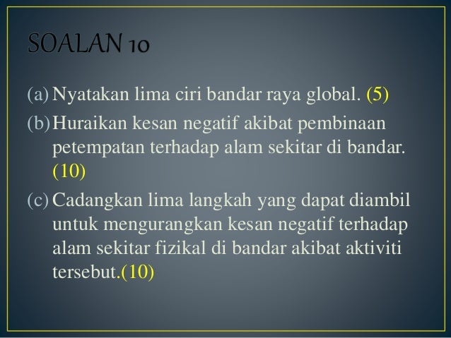 Ciri Ciri Bandar Raya Global